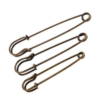 7x3 stk Heavy Duty Sikkerhetsnåler i Rustfritt Stål for Tepper Skjørt Bronse 3 stk