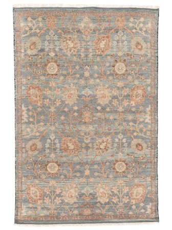 Hand Knotted Oushak Indo Rug 168X248 Brown/Dark Grey