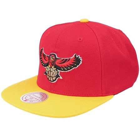 Mitchell & Ness - NBA Rouge snapback Casquette - Atlanta Hawks Team 2 Tone 2.0 Red/Yellow Snapback @ Hatstore