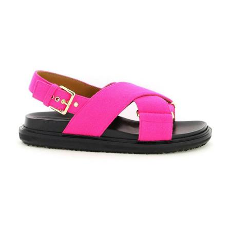 Marni Marni felt fussbett Sandaler Lilla, Dame Sandaler, Størrelse: 38 EU
