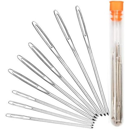 Store Strikkepinde med Stort Øje, Rustfrit Stål Garn Strikkepinde, Syning Nåle, Håndværk Strikning Væve Stringing Nåle