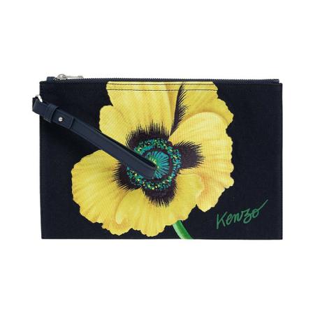 Kenzo, Embroidered handbag Blauw, Dames, Maat:ONE Size,Katoen