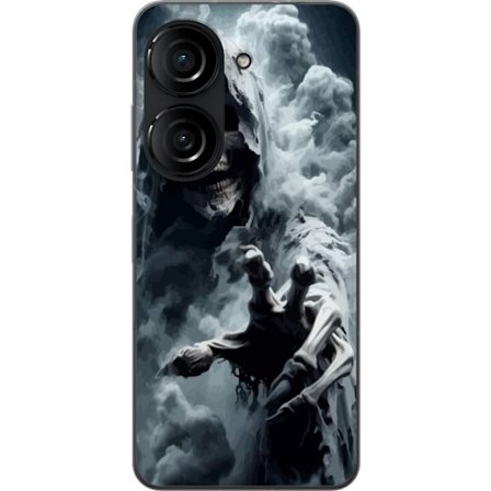 Kompatibelt Mobildeksel til Asus Zenfone 10 Grim Reaper-plakat døds kalle mørk kunst skrekk spøkelses tåke dødskalle skummel mørk design kunst
