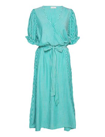 Carnew Ss Blue Wrap Over Dress Wvn Knælang Kjole Grøn ONLY Carmakoma
