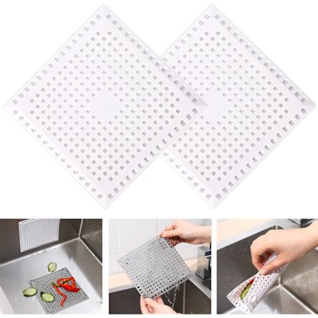 Avløpsbeskyttelse med sugekopp, slitesterk silikonbadekarpropp 14,5 cm/5,7 tommer vaskesil hårfanger filterfelle for baderom badekar 2 stk