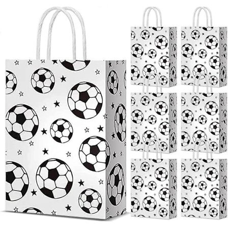Fotball Bursdag Gaveposer, Fotball Godteposer, 30 Stykker Fotball Bursdag Gaveposer med Håndtak, Fotball Festposer for Temadekorationer,