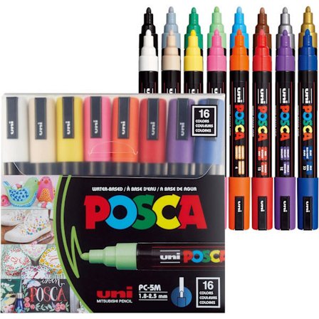 (AZC) POSCA 8 Farge Tusjsett, PC-5M Medium
