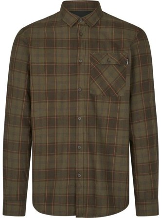 Seeland M's Glen Flannel Shirt Pine Green/Dark Navy Check