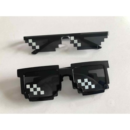 To-delt mosaik pixel-kodning sjove solbriller to-dimensionelle o