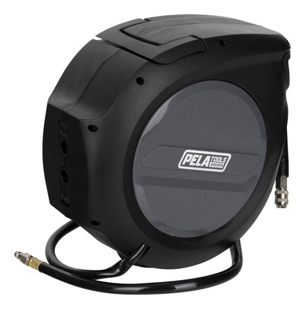 PELA 532902 Slangetrommel 10 m, automatisk opprulling, Sveising