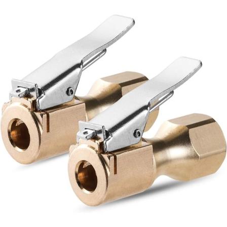 CZC AUTO Heavy Duty Mässing Air Chuck, Open Flow Straight Tire Chuck med Lock-on Clip, 1/4" FNPT däckchuck för däckpumptryck Ga