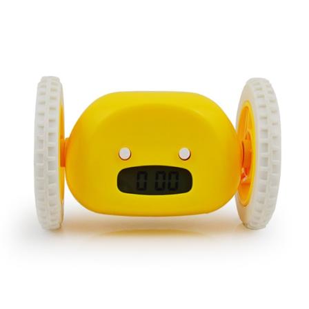 Vækkeur på hjul Ekstra Høj Lyd til Tungsovende (Voksen eller Børneværelse Robot Clockie) Sjov, Rullende, Flygtende, Bevægelig, Springende