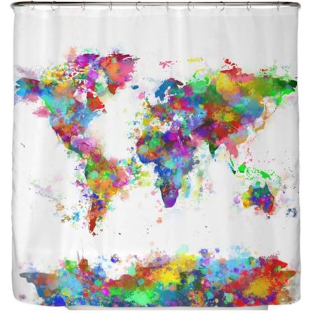 Duschdraperi Världskarta 180x180 cm ARTENEUR