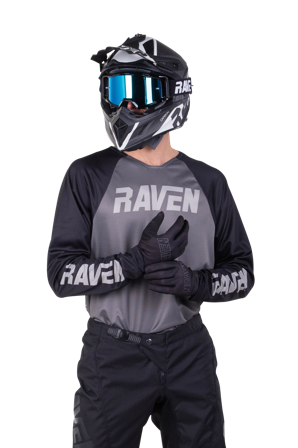 Maglia Cross Raven Rival Grigio-Nero M