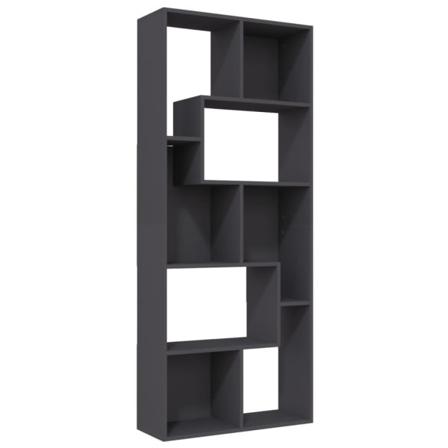Vidaxl Bokhylla Grå 67x24x161 Cm Konstruerat Trä Grå