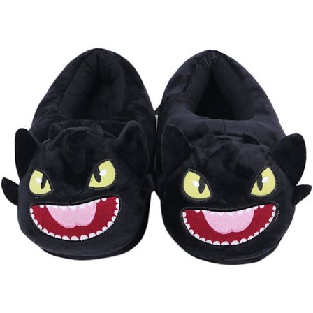2025 Alt inklusive Sort Drage Rød Mund Anime Tegneserie Plys Sutsko Indendørs Par Bomuldssutsko Varme Bomuldssko i Én Størrelse