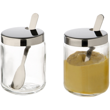 APS Sennepsglass med skje 2-pa