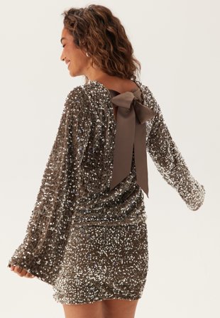 Pieces Pckam Ls Deep Back Bow Top Klær