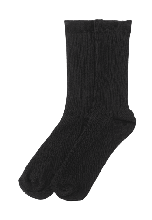 Å WOMAN Ribbade strumpor i ekologisk bomull Sockor Svart 36/38