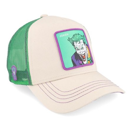 Capslab - Beige trucker Keps - DC Comics Joker White/Green Trucker @ Hatstore