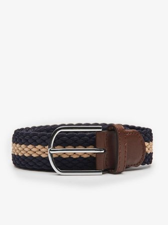 John Henric Men's Flechtgürtel in & Blau & Beige Size 100