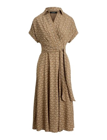 Lauren Ralph Lauren | Geo-Print Belted Crepe Dress | 38