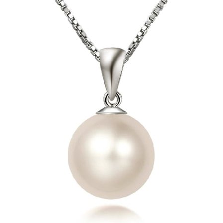 Imitation pearl necklace - Silver color