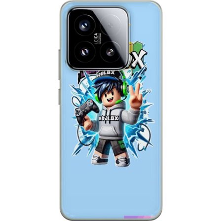 Kompatibelt Mobilskal till Xiaomi Xiaomi 15 Färgstark Roblox-karaktär med handkontroll och energifylld splash art design, perfekt för barnrum och g