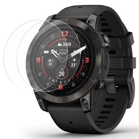2-pak Garmin epix Pro (Gen 2) 47 mm skærmbeskytter til ur af hærdet glas 2,5D Ultra Clear