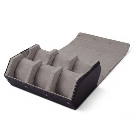 Hexa | Czarno-szare sześciokątne pudełko na zegarki z ekologicznej skóry - na 6 zegarków dla mężczyzn - Pudełka na zegarki