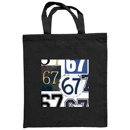 Stoffpose 67 meme vintage tall collage retro 6-7 nummer klassisk typografi vintage design