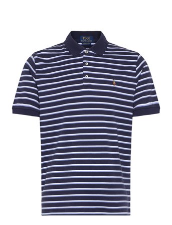Polo Ralph Lauren Custom Slim Fit Striped Soft Cotton Polo - Navy - S
