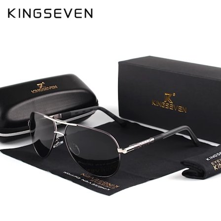 KINGSEVEN Herre Solbriller i Aluminium Magnesium, Polariserede UV400 Solbriller oculos Herre Briller Solbriller Til Mænd N725 Grå Sort