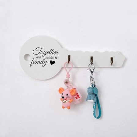 Wood Wall Mount Hook Key Shape Key Holder Hanger Keychain Hanging Rack Entrance Organizer Home Decorative Hooks Accessories