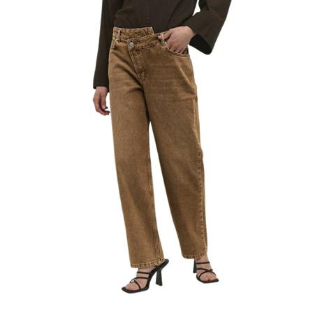 My Essential Wardrobe, Mwlouis Wrap 123 Wide Y Jeans Bruin, Dames, Maat:W26