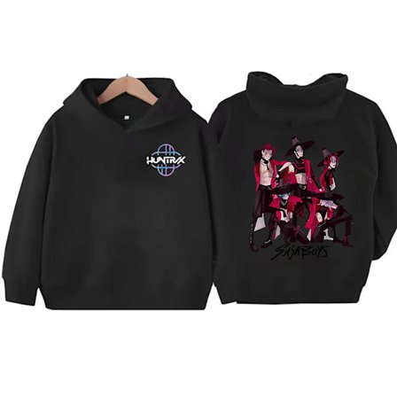 Afslappet sweatshirt, afslappet mode tøj Saja drenge tegneserie piger drenge hættetrøje KPop Demon Hunters Huntrix mode varm sweatshirt