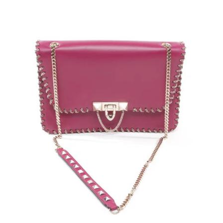 Valentino Vintage Pre-owned Läder axelremsvskor lila, Dam Vintage Väskor, Dam, Storlek: ONE SIZE