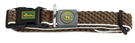 Hunter - Hundehalsbånd Hilo Vario Basic Mesh brun M-L 33-50cm - Hund - Halsbånd - ZOO.no