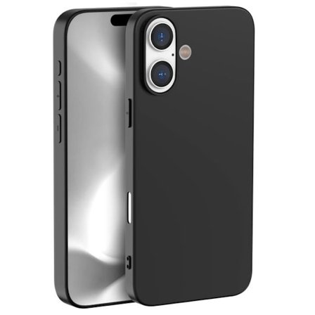 Svart TPU-skal till iPhone 16 - Ultratunt mjukt silikongelskydd Phonillico