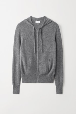 Soft Goat - Zip Hoodie - Women cashmere sweater - S - Grey