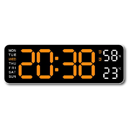Suuri digitaalinen sein kello, eritt in suuri LED-digitaalin ytt , automaattinen kes aika, p iv m r , sis l mp tila, 24 tunnin pistokeelektroninen 