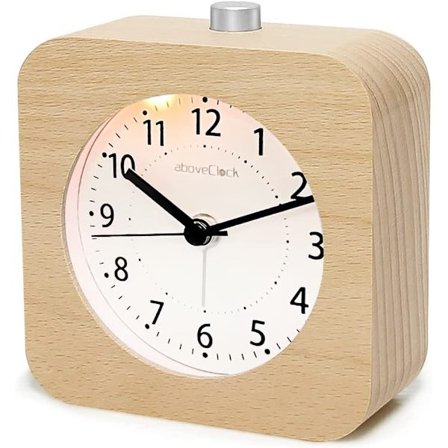 Paristokäyttöinen herätyskello, yöpöydän puinen herätyskello