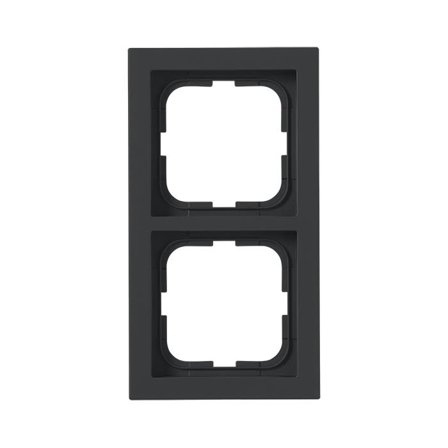 ABB Impressivo 1722F85-885 Täckram matt svart, 85 mm 2-fack, Strömbrytare & vägguttag