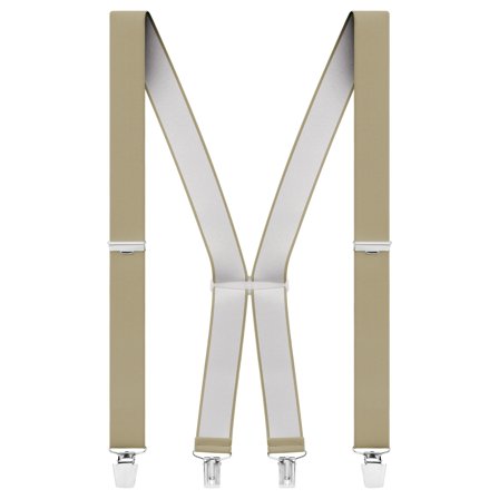 Solid Tan Clip-On Braces for Men - Clip-on braces & suspenders
