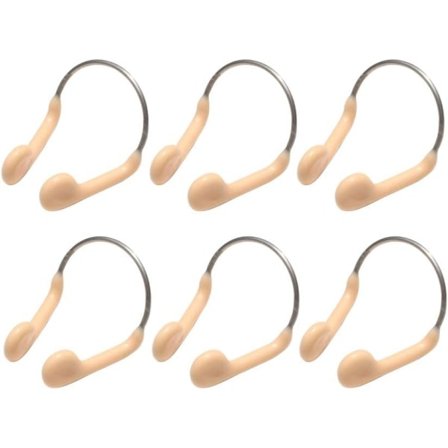 6 st Näsklämmor Simträning Skydd Ståltråd Metallram Silikonnäsklämmor med Rem för Vuxna Barn Nybörjare Simtillbehör