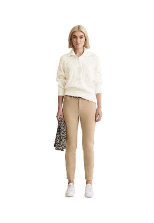 Newhouse Nora Twill Trousers Byxor Dam Beige 40