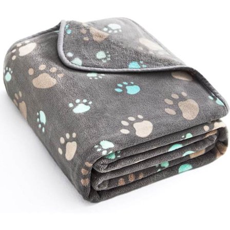 Premium Fluffig Tålig Hundfilt, Mjuk och Varm Fleece Katt Valp Pläd, Grå 80 x 100cm