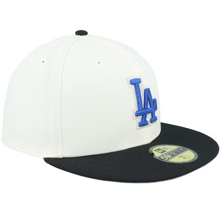 New Era - MLB White fitted Czapka Z Daszkiem - Los Angeles Dodgers Sparkly 59FIFTY Chrome/Black Fitted @ Hatstore