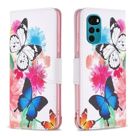 Wonderland Motorola Moto G22 flip kuoret - Kaksi Perhosta