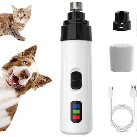 Høykvalitets Heusom Silent Groom Pro Negleklipper for Hunder og Katter, Oppladbar USB-Lading, 3 Slipeporter, Dobbel Hastighet, Ultra-Stille